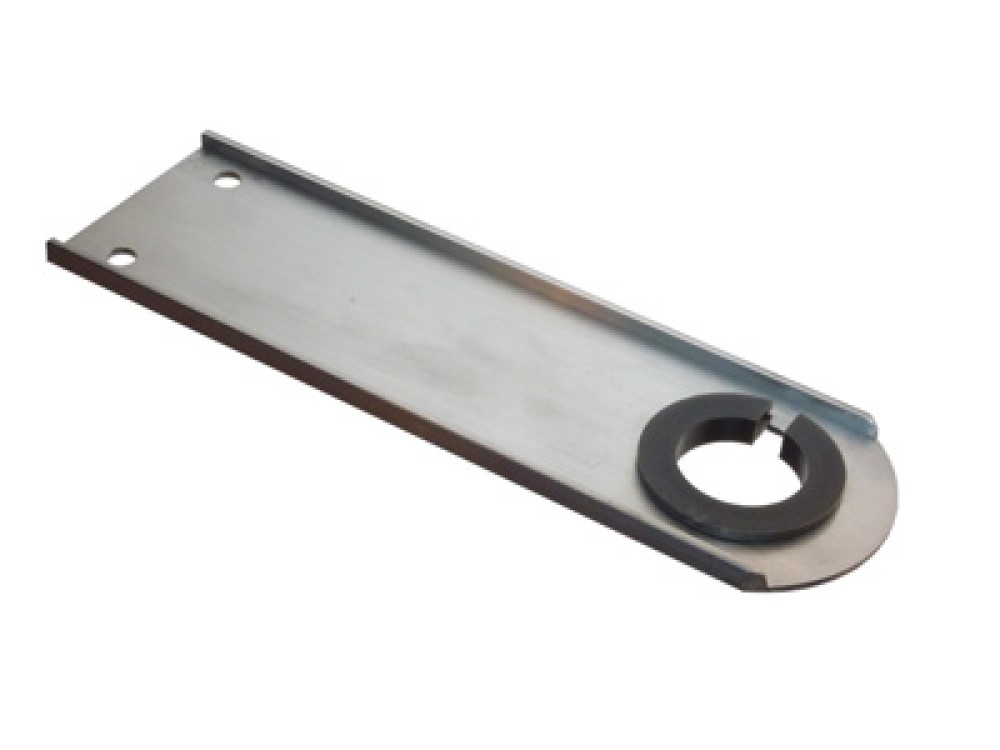 50.00.0200.01 Lagerplaat alu. Ø3/4" L=200/H165 kst. ring