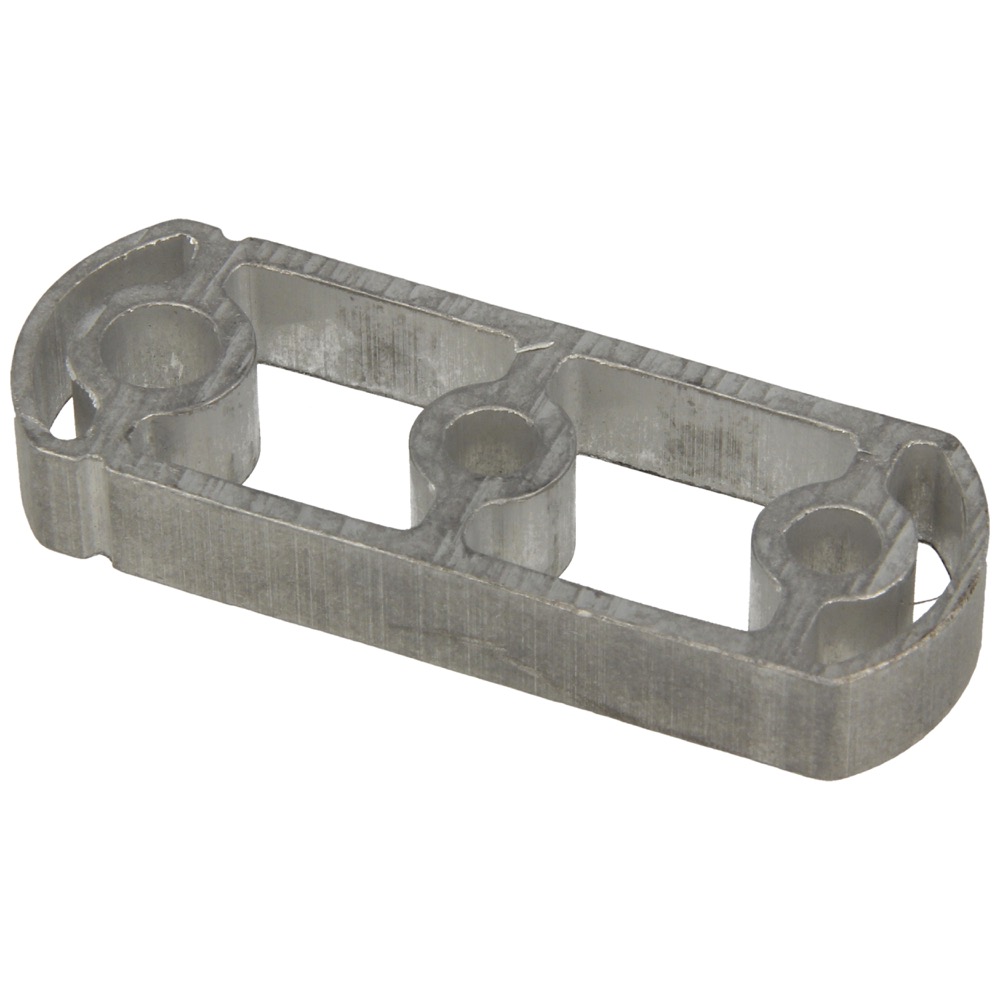 53.72.0979.10 Hasal spacer alu. B10 mm 1xM8 & 2xM6 h.o.h. 25 mm
