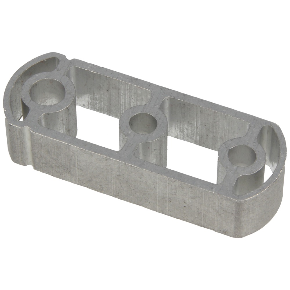53.72.0979.15 Hasal spacer alu. B15 mm 1xM8 & 2xM6 h.o.h. 25 mm