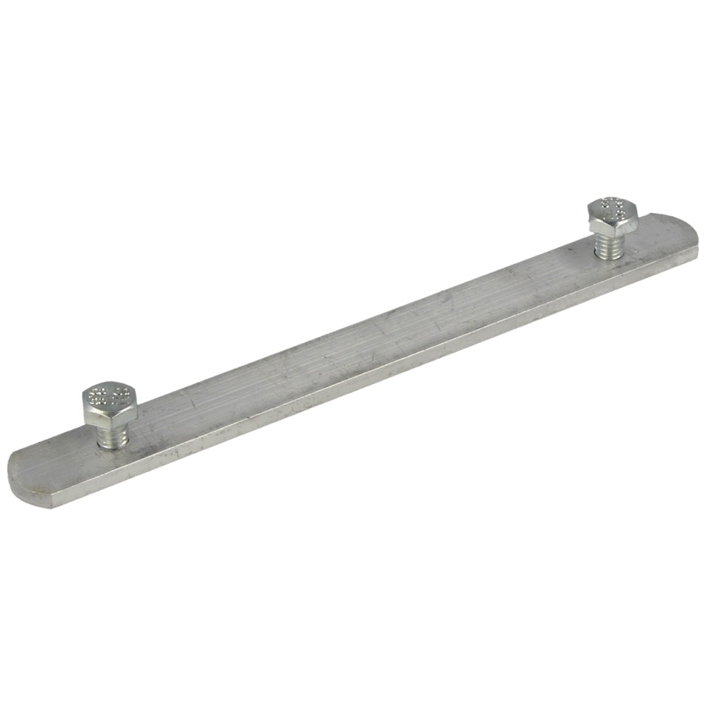 60.30.1150.00-01 Koppelstrip alu. 15x4 L=150 mm + tapbouten M6x10