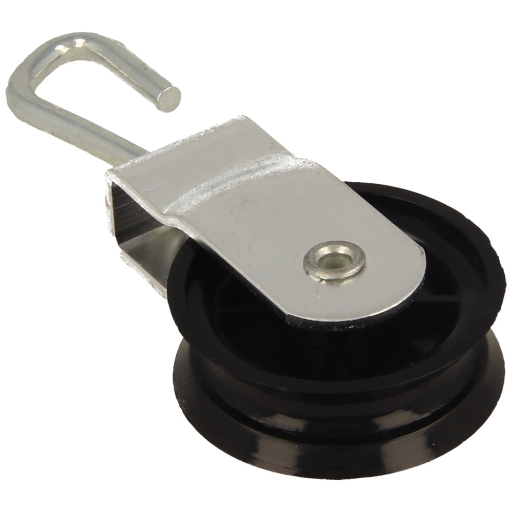 90.00.1200.10 V-Katrol Ø40 mm alu. met haak, max. trekkracht 20 kg